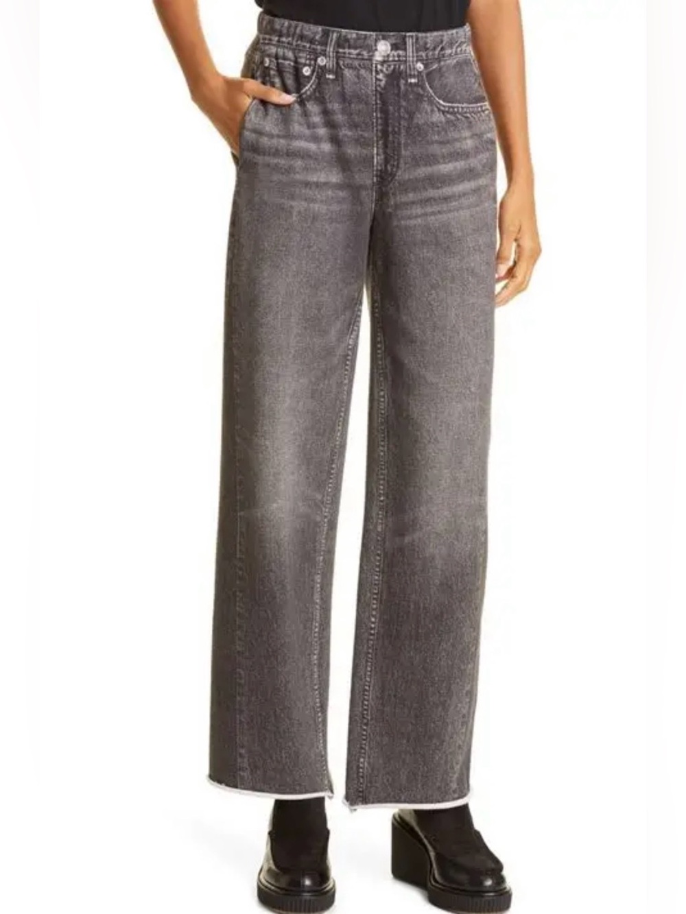 RAG & BONE Women’s Miramar Wide Leg High-Rise Jeans/ Sweats - Size Medium